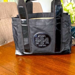 Tory Burch hand bag 14” x 9” fabric black